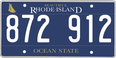 RI license plate 872912