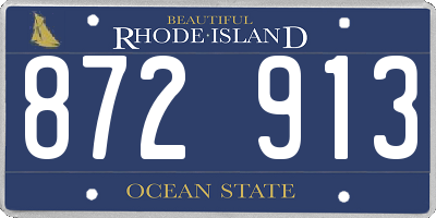 RI license plate 872913