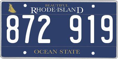 RI license plate 872919