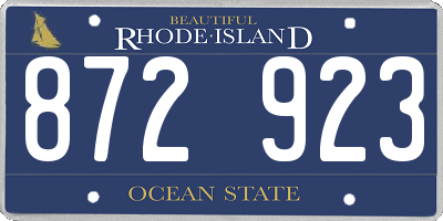 RI license plate 872923