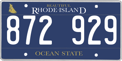 RI license plate 872929