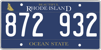 RI license plate 872932