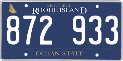 RI license plate 872933
