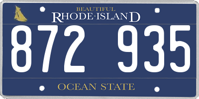 RI license plate 872935