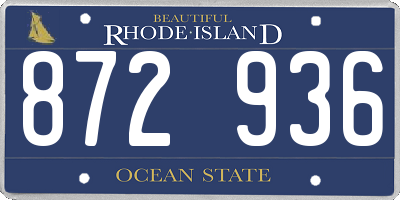 RI license plate 872936