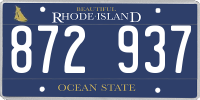 RI license plate 872937