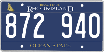 RI license plate 872940