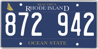 RI license plate 872942