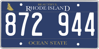 RI license plate 872944