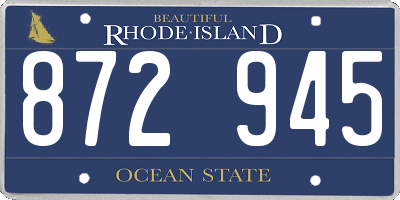 RI license plate 872945