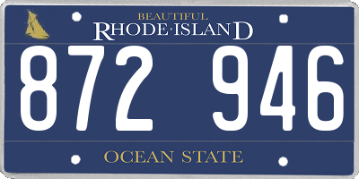 RI license plate 872946