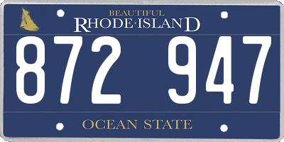 RI license plate 872947