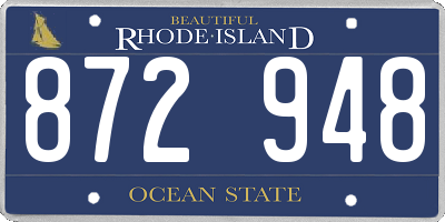 RI license plate 872948