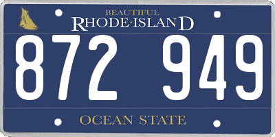 RI license plate 872949
