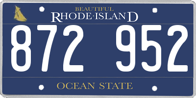 RI license plate 872952