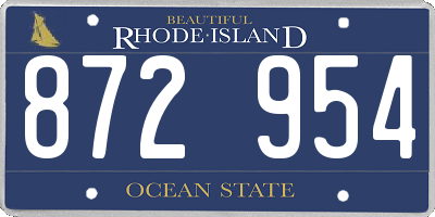 RI license plate 872954