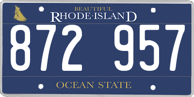 RI license plate 872957