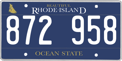 RI license plate 872958