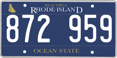 RI license plate 872959