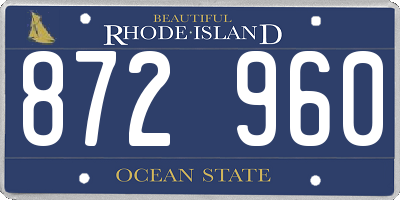 RI license plate 872960