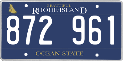 RI license plate 872961