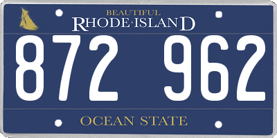 RI license plate 872962