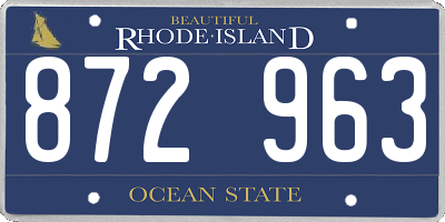 RI license plate 872963