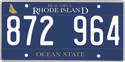 RI license plate 872964