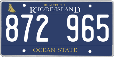 RI license plate 872965