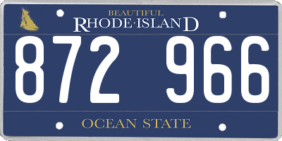 RI license plate 872966