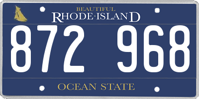 RI license plate 872968