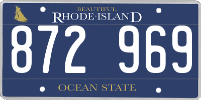 RI license plate 872969