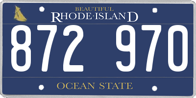 RI license plate 872970