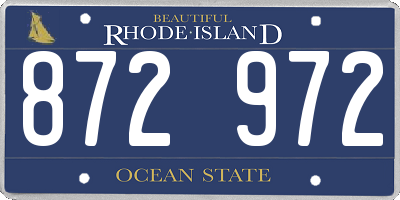 RI license plate 872972