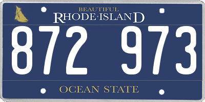 RI license plate 872973