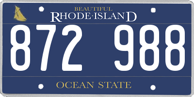 RI license plate 872988