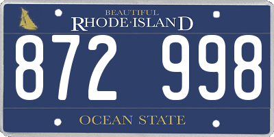 RI license plate 872998