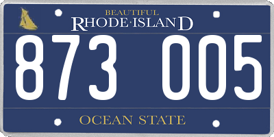 RI license plate 873005