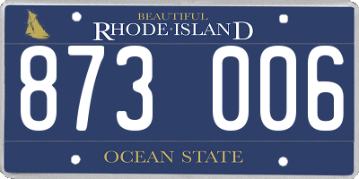 RI license plate 873006