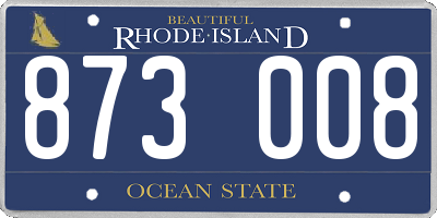 RI license plate 873008