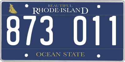 RI license plate 873011