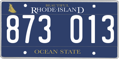 RI license plate 873013