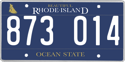 RI license plate 873014