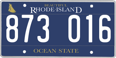 RI license plate 873016