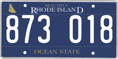RI license plate 873018