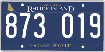 RI license plate 873019