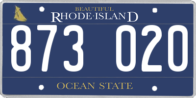 RI license plate 873020