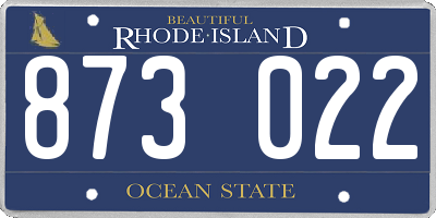 RI license plate 873022