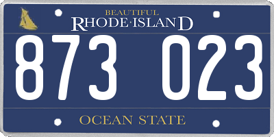 RI license plate 873023