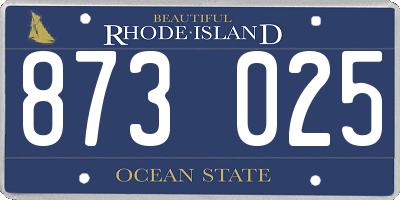 RI license plate 873025